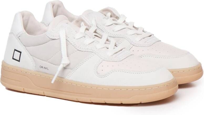 D.a.t.e. Witte Leren Sneakers met Logo Detail White Heren