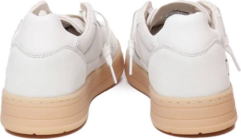 D.a.t.e. Witte Leren Sneakers met Logo Detail White Heren