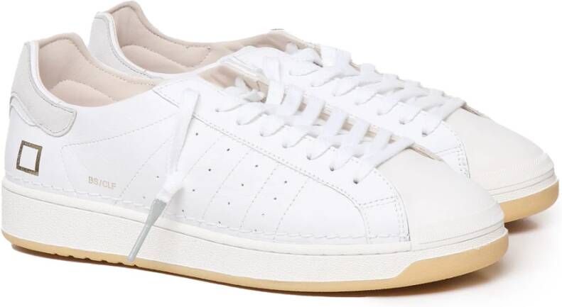 D.a.t.e. Witte Leren Sneakers met Logodetail White Heren