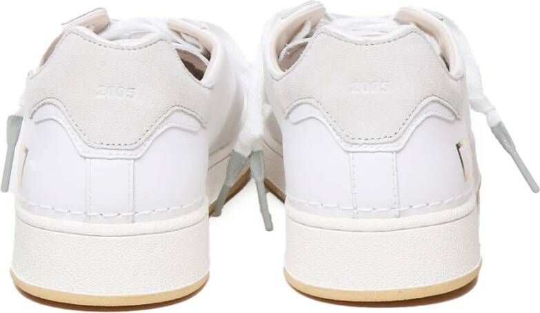 D.a.t.e. Witte Leren Sneakers met Logodetail White Heren