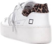 D.a.t.e. Witte leren sneakers met zijlogo White Heren