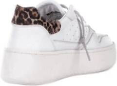 D.a.t.e. Witte leren sneakers met zijlogo White Heren