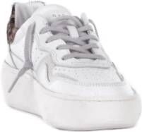 D.a.t.e. Witte leren sneakers met zijlogo White Heren