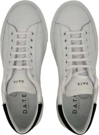 D.a.t.e. Witte leren sneakers met zwarte details White Dames