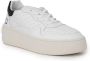 D.a.t.e. Witte Leren Sneakers Rubberen Zool Veters White Dames - Thumbnail 4