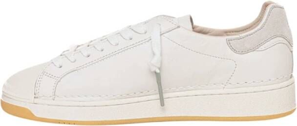 D.a.t.e. Witte Leren Sneakers Veters Rubberen Zool White Heren