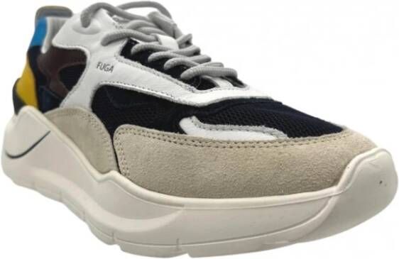 D.a.t.e. Witte Mesh Sneakers met Leren Details Multicolor Heren