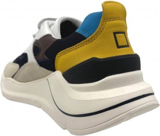 D.a.t.e. Witte Mesh Sneakers met Leren Details Multicolor Heren