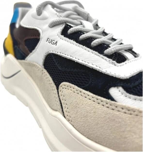 D.a.t.e. Witte Mesh Sneakers met Leren Details Multicolor Heren