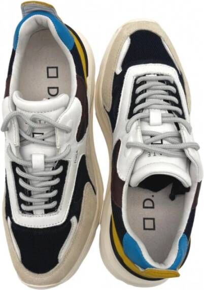 D.a.t.e. Witte Mesh Sneakers met Leren Details Multicolor Heren