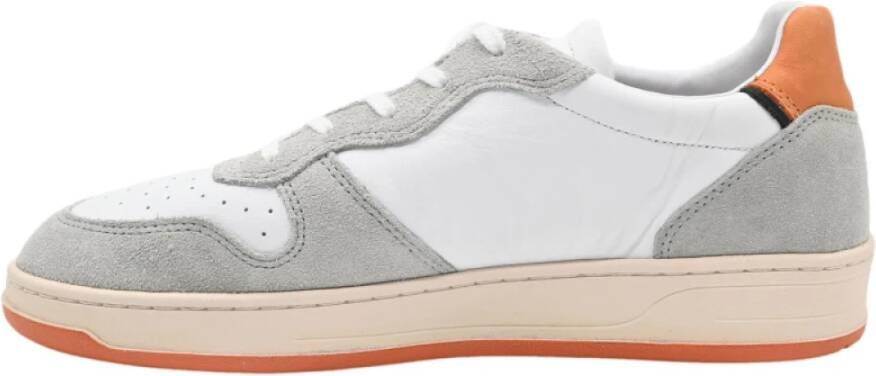 D.a.t.e. Witte Oranje Leren Court Sneakers White Heren