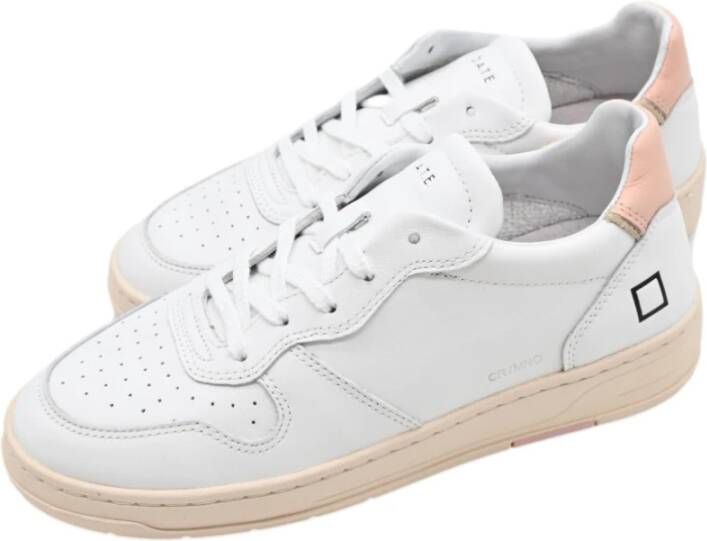 D.a.t.e. Witte Roze Court Sneakers White Dames