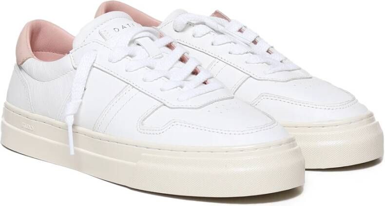 D.a.t.e. Witte Roze Leren Sneakers Italië Gemaakt White Dames