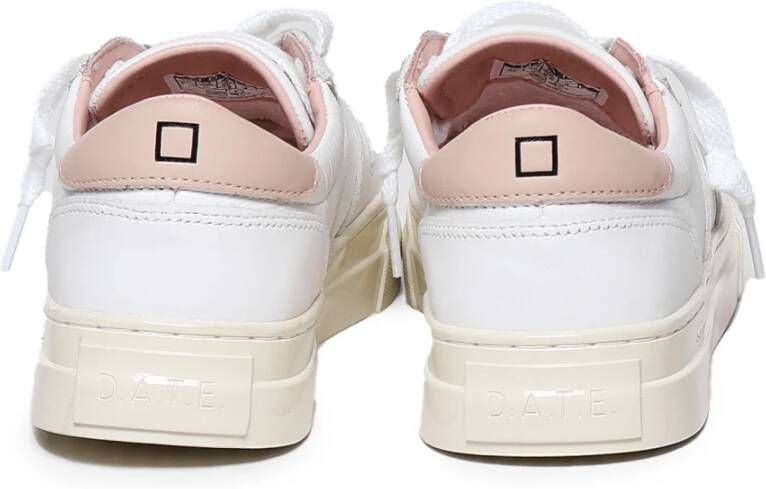 D.a.t.e. Witte Roze Leren Sneakers Italië Gemaakt White Dames