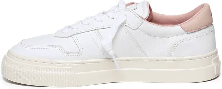 D.a.t.e. Witte Roze Leren Sneakers Italië Gemaakt White Dames