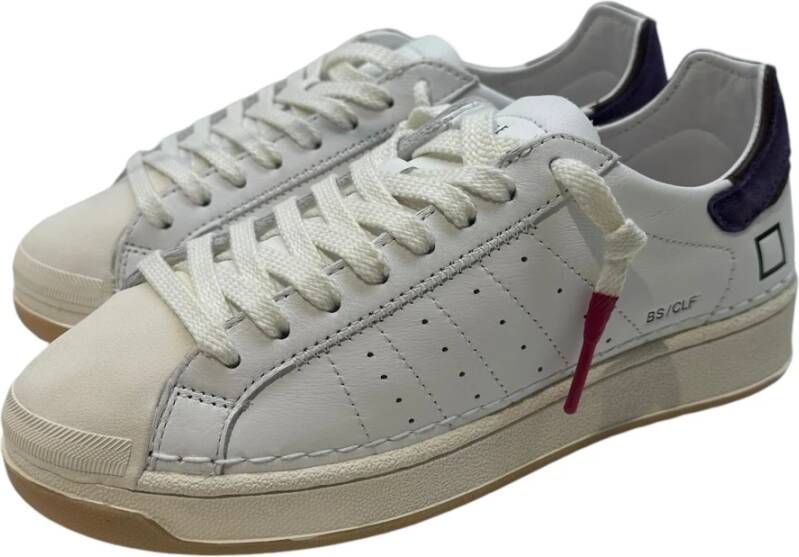 D.a.t.e. Witte Rubberen Neus Sneaker Blauw Suède White Dames