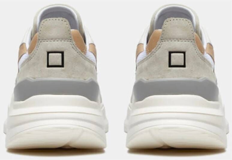 D.a.t.e. Witte Sneakers met Beige Leren Details Multicolor Heren