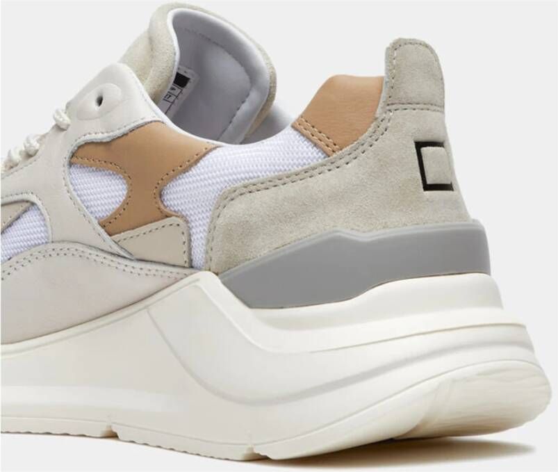 D.a.t.e. Witte Sneakers met Beige Leren Details Multicolor Heren