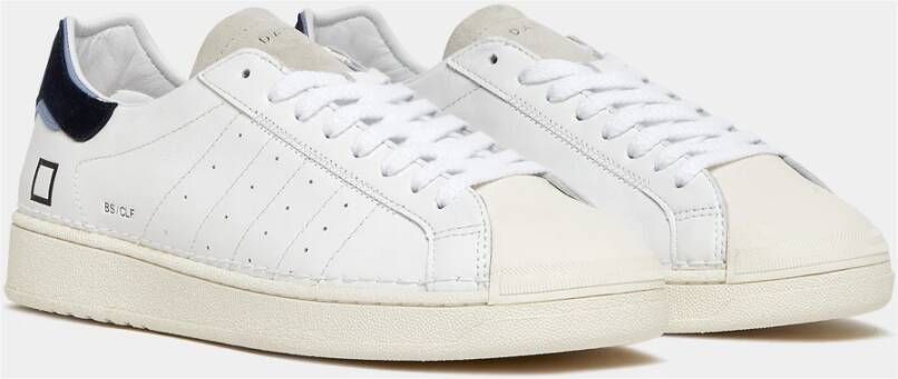 D.a.t.e. Witte Sneakers met Crèmewitte Rubberen Neus en Suède Tong White Heren