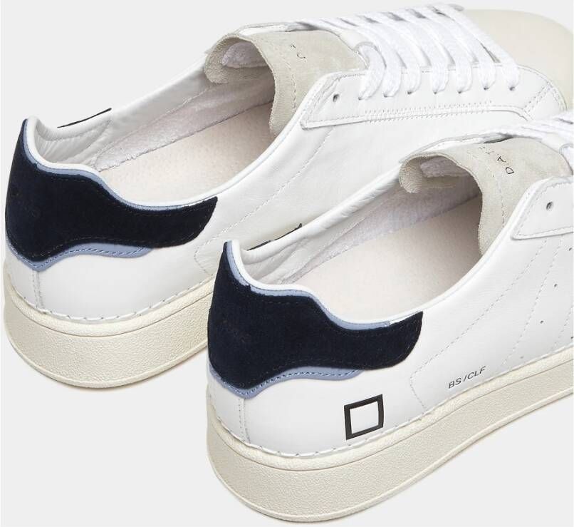 D.a.t.e. Witte Sneakers met Crèmewitte Rubberen Neus en Suède Tong White Heren