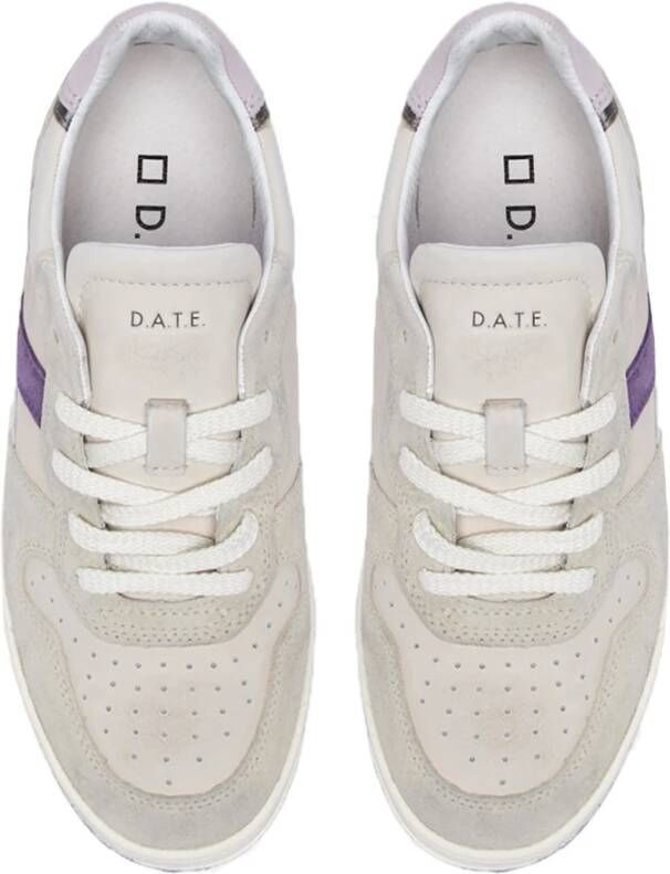 D.a.t.e. Witte Sneakers met Geperforeerde Neus Beige Dames