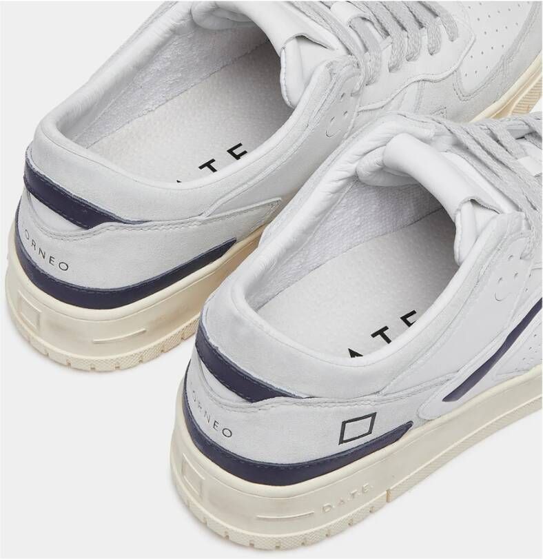 D.a.t.e. Witte Sneakers met Grijze en Blauwe Details White Heren