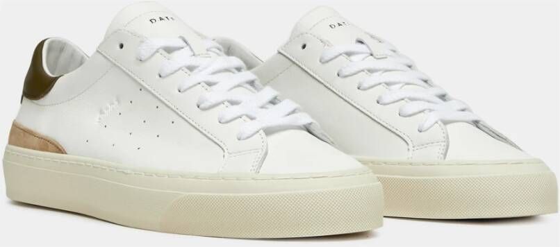 D.a.t.e. Witte Sneakers met Militair Groene Details White Heren