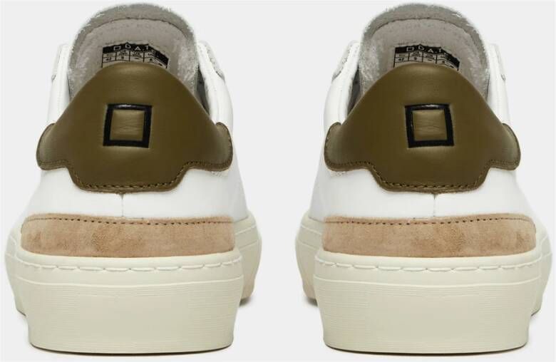 D.a.t.e. Witte Sneakers met Militair Groene Details White Heren