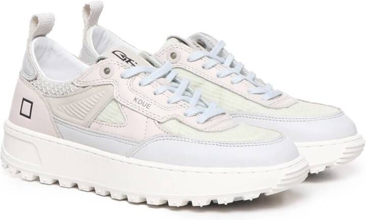 D.a.t.e. Witte Sneakers Ronde Neus Vetersluiting Multicolor Dames