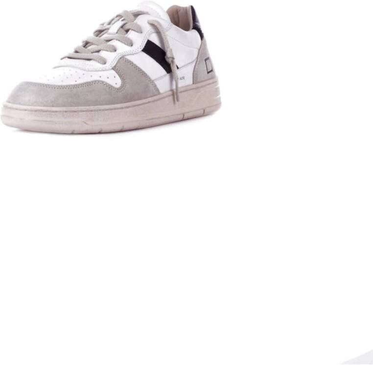 D.a.t.e. Witte Sneakers Suède Rubberen Zool White Heren