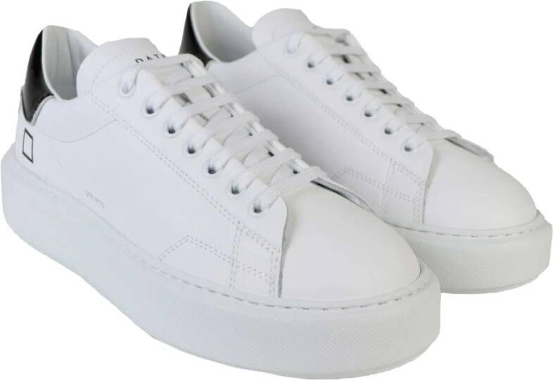 D.a.t.e. Witte Sphere Sneaker met Zwart Lakleer White Dames