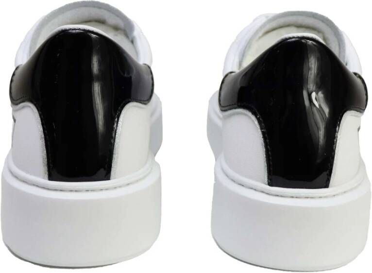 D.a.t.e. Witte Sphere Sneaker met Zwart Lakleer White Dames