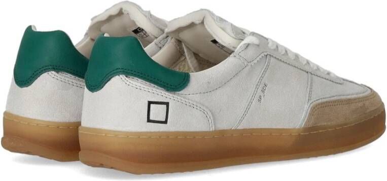 D.a.t.e. Witte Sportieve Sneaker met Groene Details White Heren