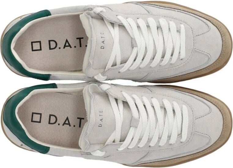 D.a.t.e. Witte Sportieve Sneaker met Groene Details White Heren