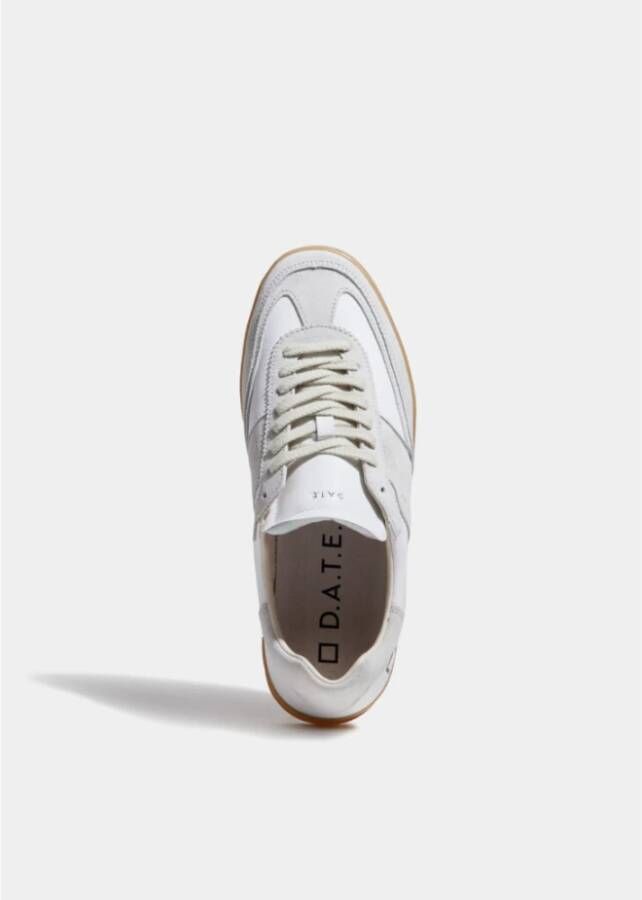 D.a.t.e. Witte suède en leren lage sneakers White Heren