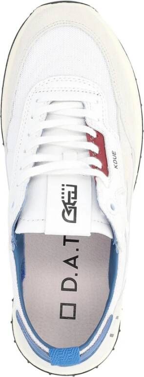 D.a.t.e. Witte Technische Stoffen Sneaker met Bordeaux Leren Details White Heren