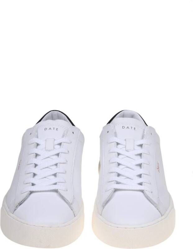 D.a.t.e. Witte zwarte leren sneakers White Heren