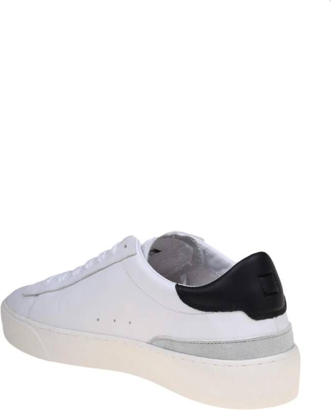 D.a.t.e. Witte zwarte leren sneakers White Heren