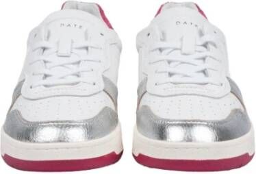 D.a.t.e. Zilveren en Witte Court Sneakers Wit Dames