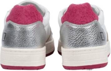 D.a.t.e. Zilveren en Witte Court Sneakers Wit Dames