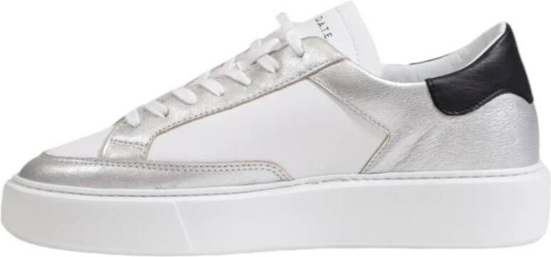 D.a.t.e. Zilveren Leren Sneakers met Rubberen Zool Gray Dames