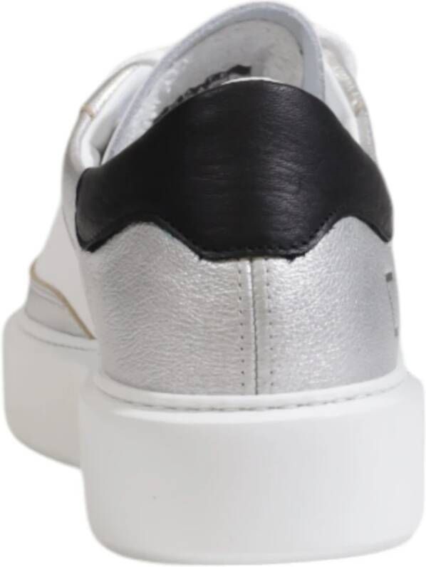 D.a.t.e. Zilveren Leren Sneakers met Rubberen Zool Gray Dames