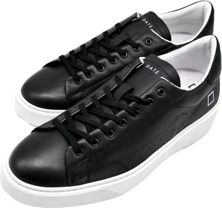 D.a.t.e. Zwarte Kalf Sneakers Levante Model Black Heren