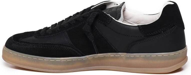 D.a.t.e. Zwarte Kalfsleren Sportieve Sneakers Black Heren