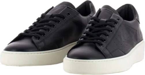 D.a.t.e. Zwarte leren lage sneakers met unieke details Black Heren