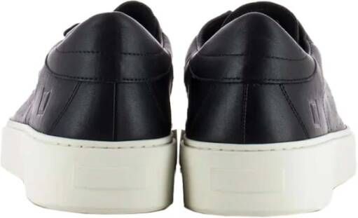 D.a.t.e. Zwarte leren lage sneakers met unieke details Black Heren