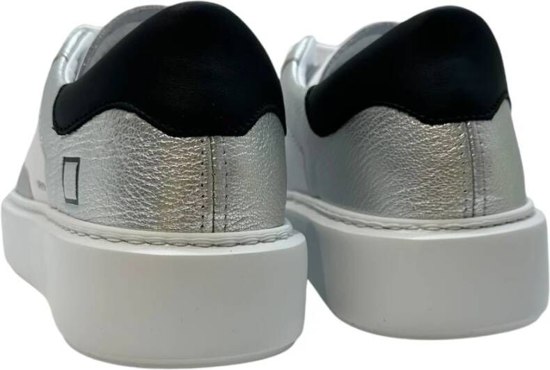 D.a.t.e. Zwarte leren sneaker met verhoogde binnenzool Gray Dames