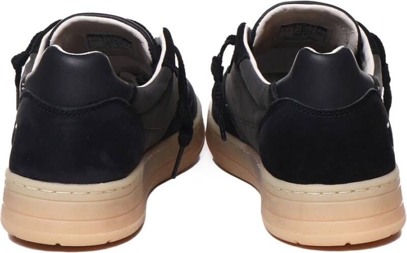 D.a.t.e. Zwarte Leren Sneakers Met Geperforeerde Details Black Heren