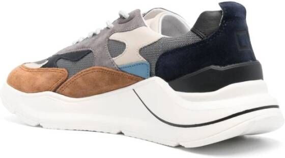 D.a.t.e. Zwarte Leren Sneakers Verhogen Stijl Multicolor Heren