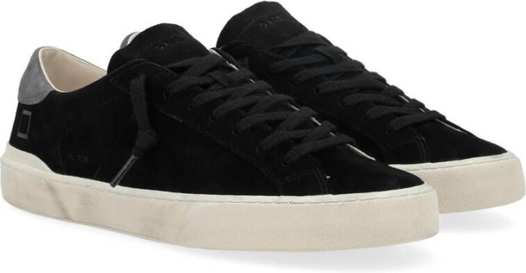 D.a.t.e. Zwarte Suède Lage Hill Sneakers Black Heren